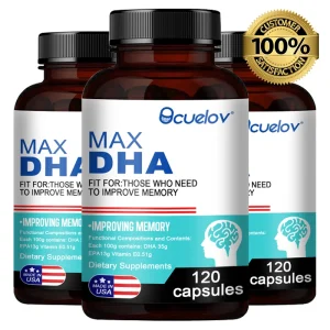 DHA Supplement - Contains DHA, EPA, Vitamin E To Support Brain Health, Improve Focus, Memory, Concentration, and Relieve Stress